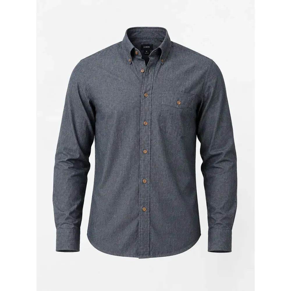 J.Crew Men's Gray Black Button-Down Shirt 100% Cotton Business Casual Workwear M
